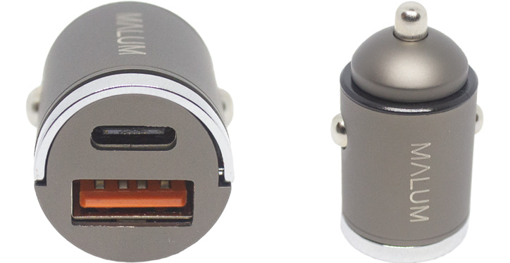 MALUM napájecí adaptér do auta 12V USB-C:USB-A(Inside)